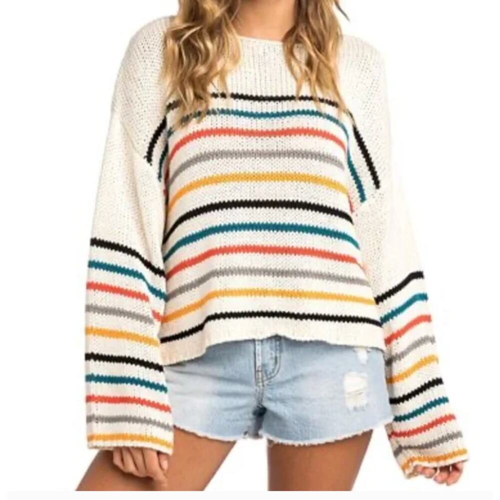 Rip Curl Striped Sweater Knit Crewneck Pullover  Size S/M